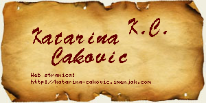 Katarina Caković vizit kartica